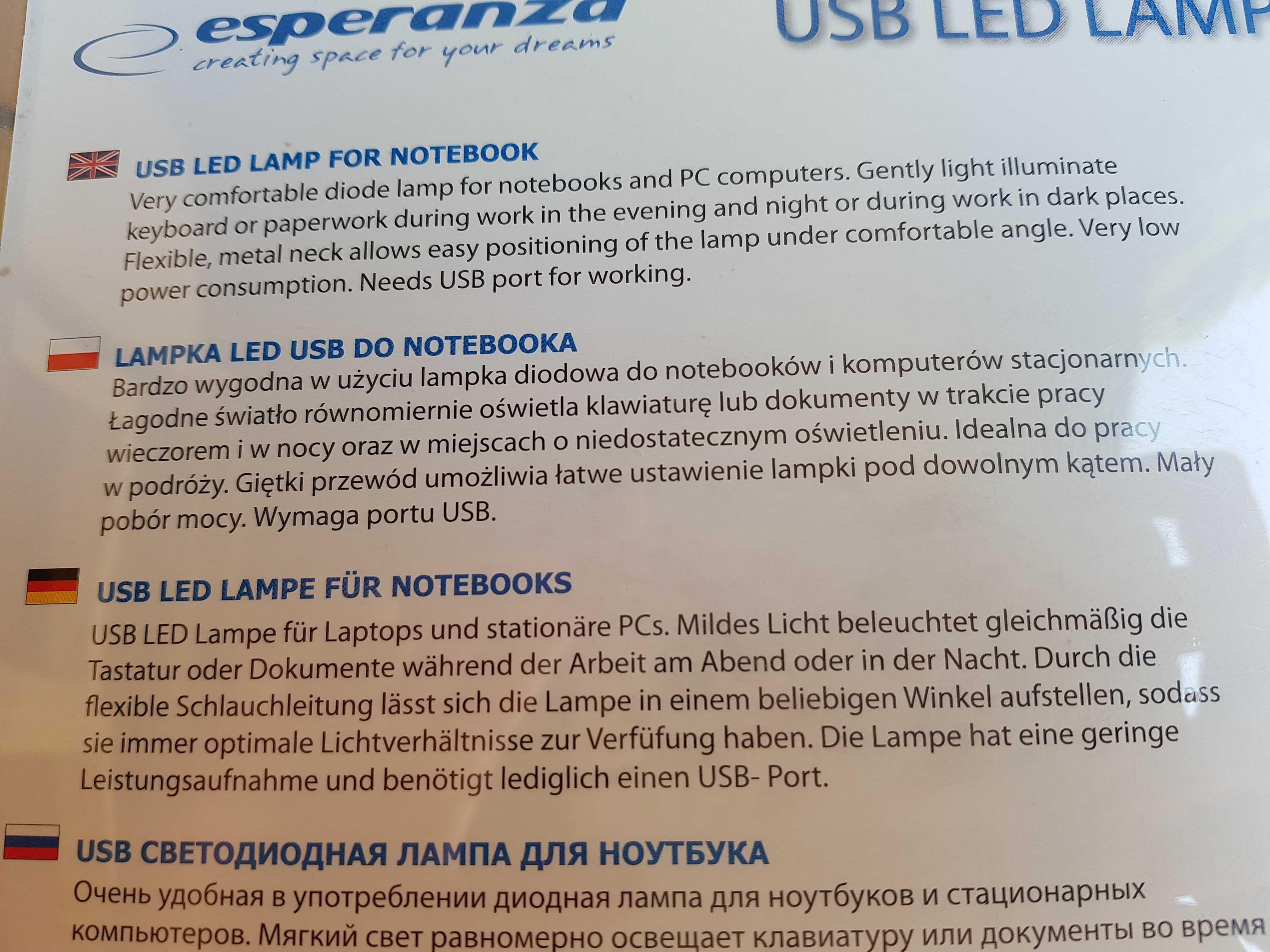 NOWA Lampka Led USB Esperanza