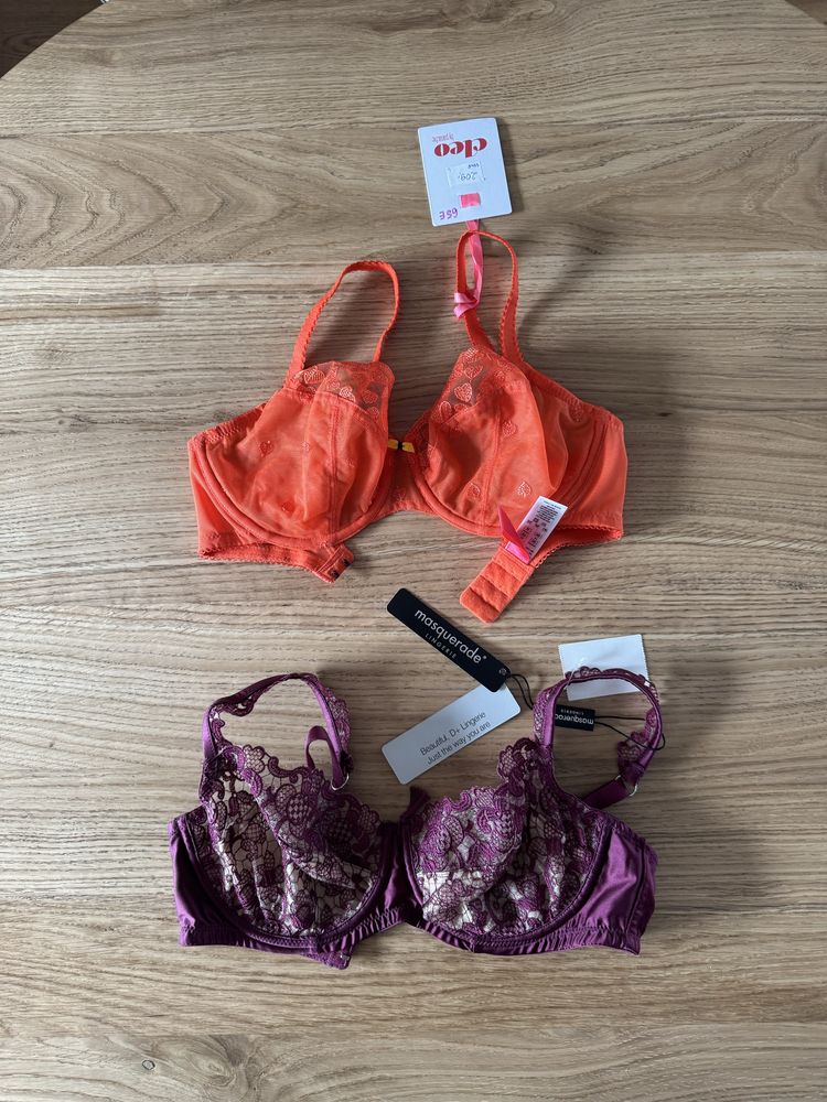 Biustonosz nowy 65E zestaw brytyjskiej firmy Cleo Masquerade Panache