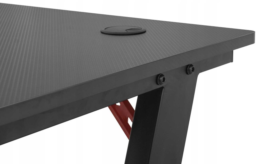 Biurko gamingowe  dla gracza   CZARNE DUŻE 120x60