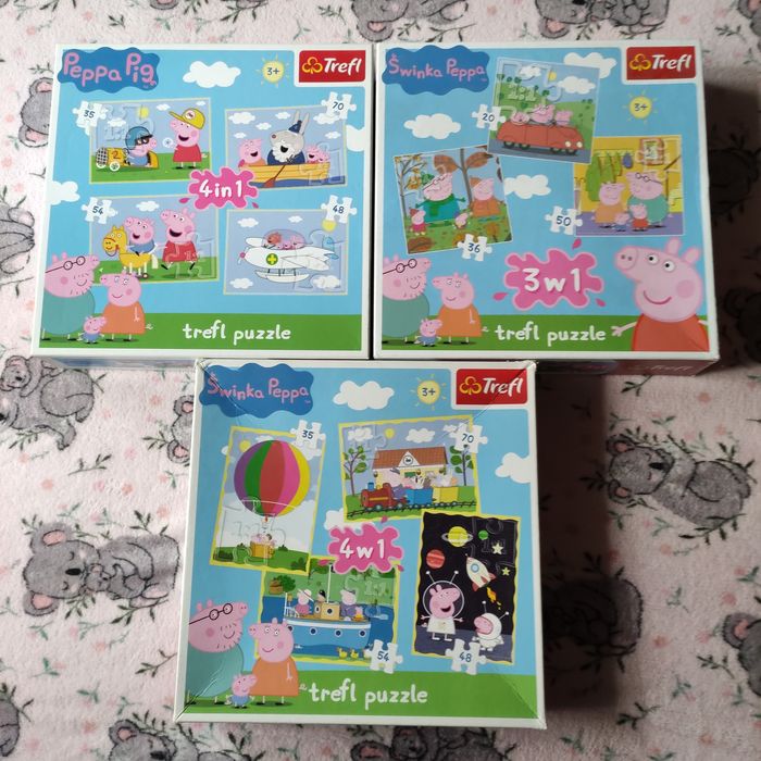 Puzzle świnka Peppa 10 układanek + mikrofon świnka Peppa