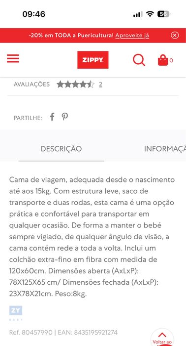 Cama viagem zippy COR DE ROSA