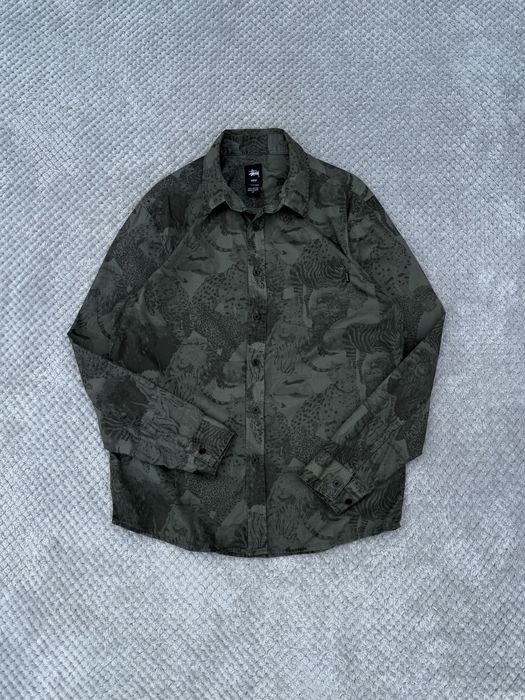 Stussy Olive Big 5 Shirt Realtree Size:M срочка рубашка