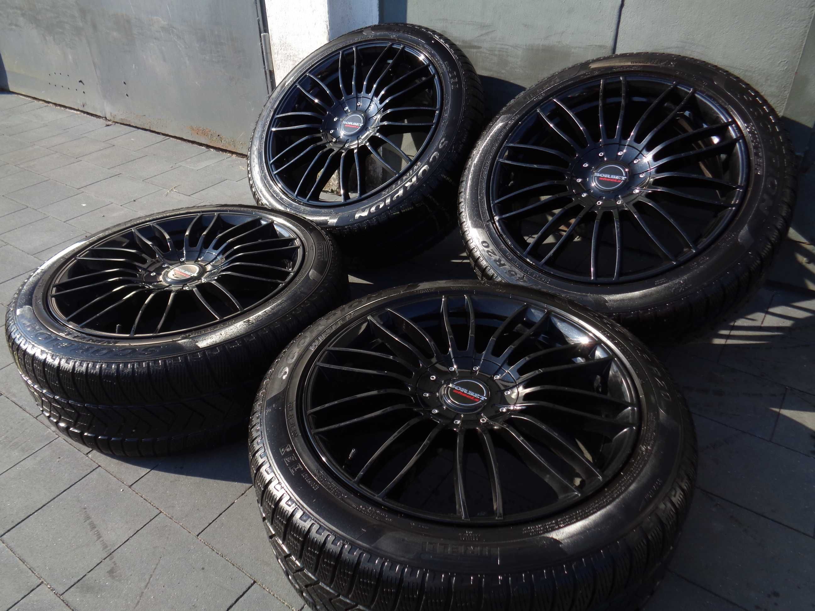 Czarne alufelgi BORBET CW3 20 cali 5x108 Ford Volvo Jaguar, opony zima