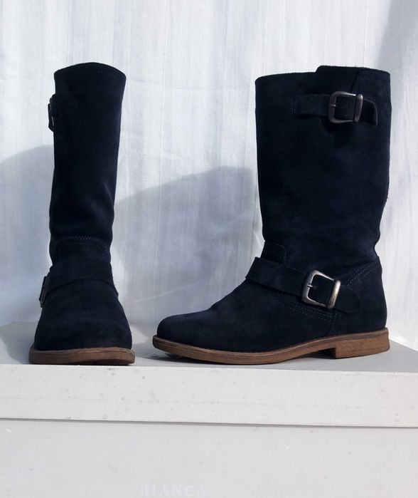 Botas Bianca 36 Camurça azul marinho