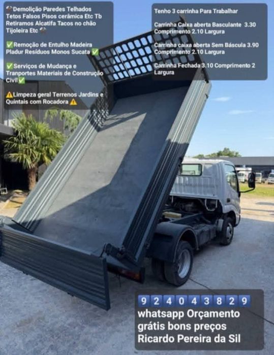 Faço cargas de Entulho Madeira Pladur sucata Mudanças Resíduos Etc
