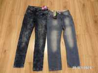 2 pary spodnie jeans-140/146 cm-elastyczne-10-11 lat