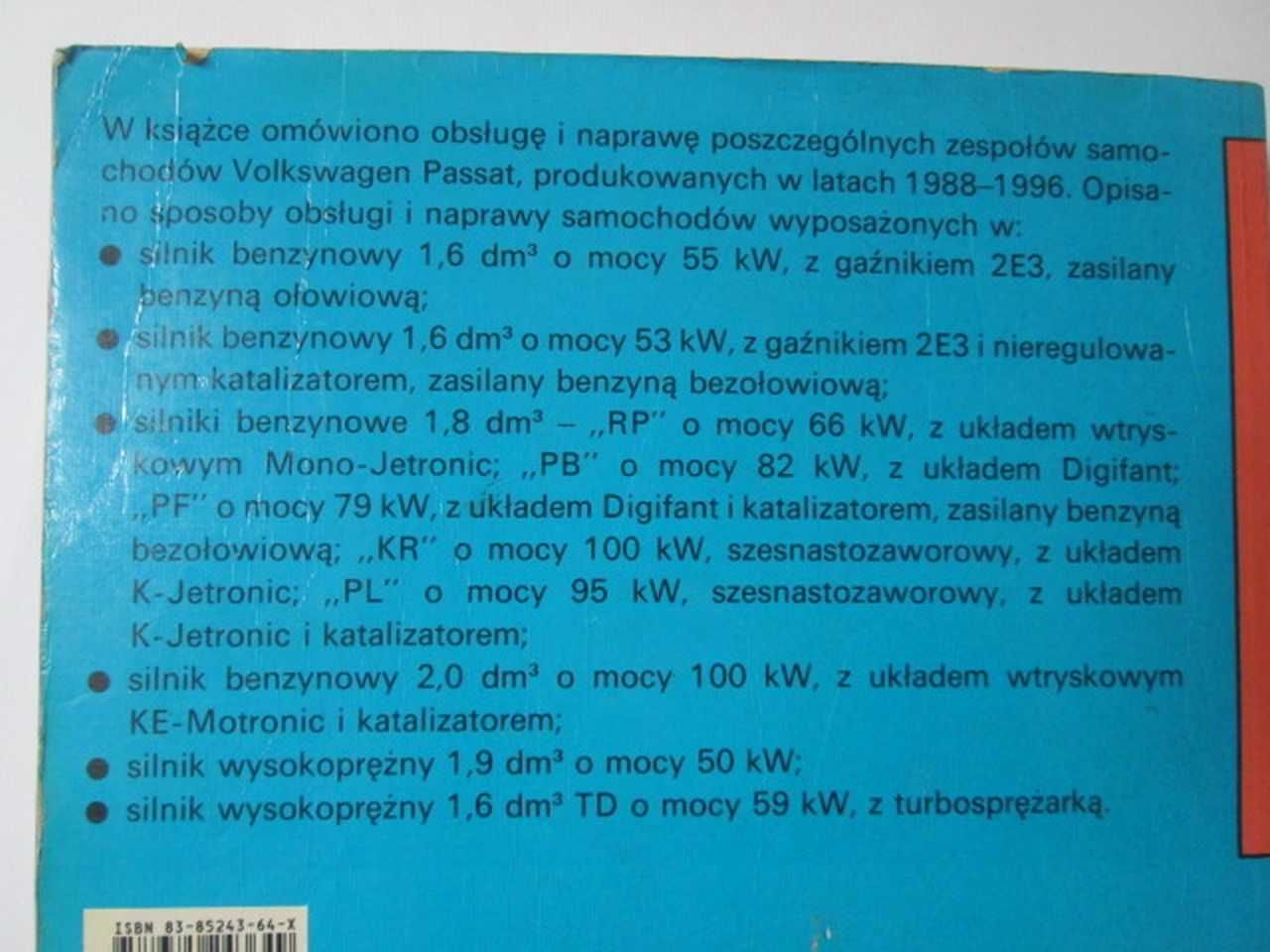 VW Passat od 1988 Obsługa i naprawa