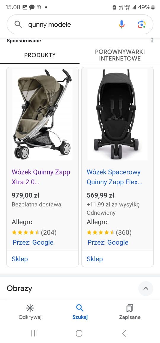 Wózek Quinny Zapp Xtra 2.0 Spacerówka Trójkołowiec