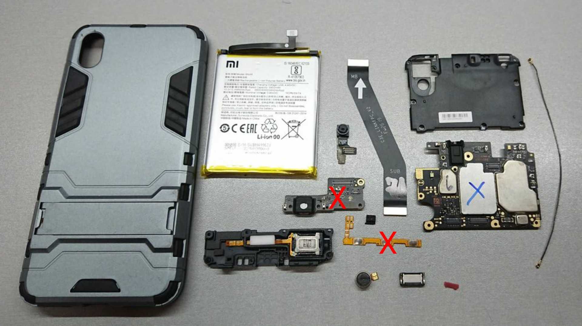 Xiaomi Redmi 7a M1903C3EG Разборка. Шлейф камера динамик Вибро Ксиоми