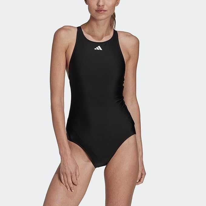 Damski Jednoczęściowy Strój Kąpielowy ADIDAS Solid Tape Suit Czarny 44