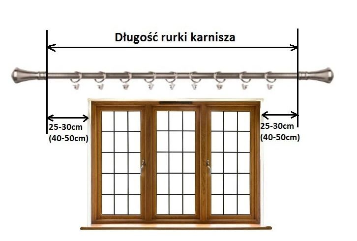 Karnisz karnisze metalowy fi 19 podwójny satyna stare złoto 180 cm