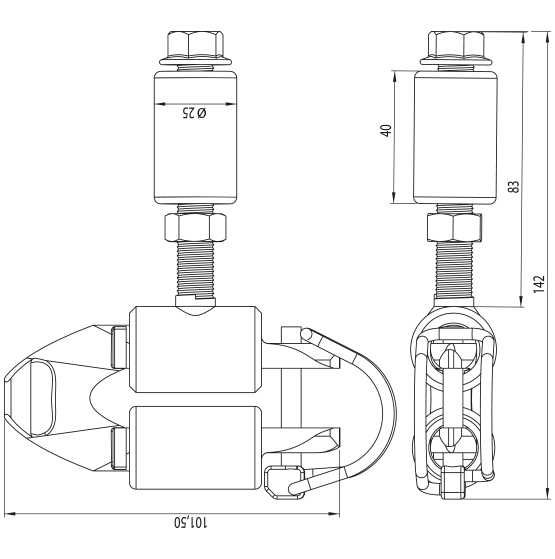 Łącznik zawias typu "U" nadstawy burt
