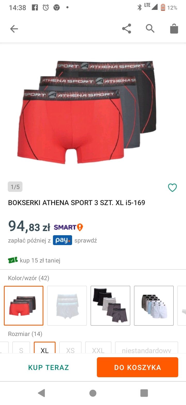 Athena sport bokserki męskie