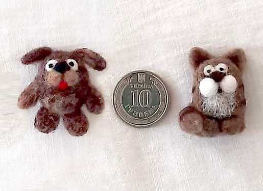 Миниатюрная игрушка Котик Собачка 3,5 см - питомцы для куклы Барби