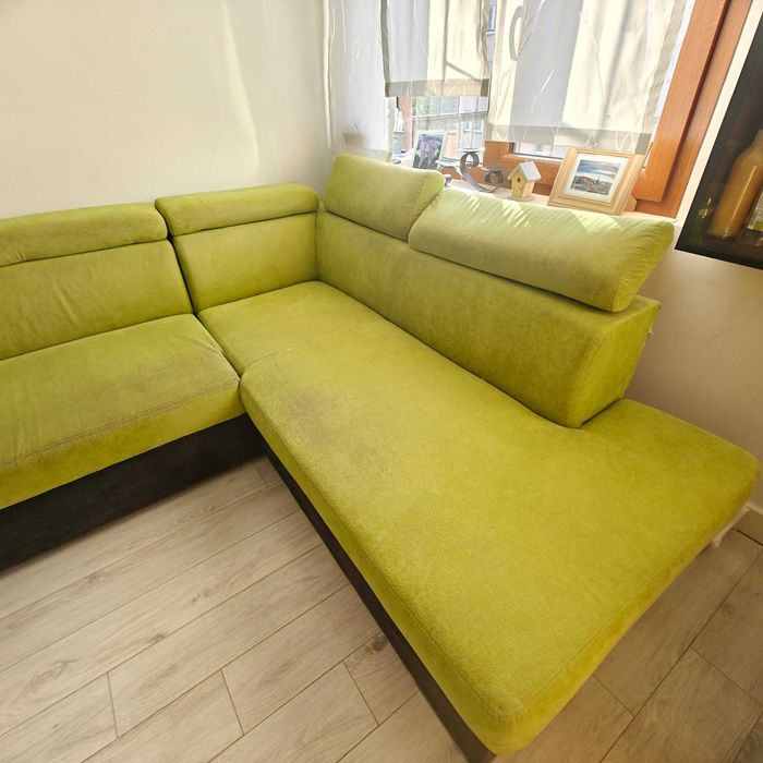 Używana zielona sofa narożnik tylko 300 zł