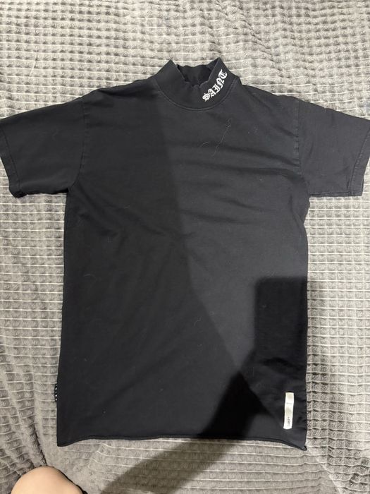 Чоловіча футболка чорна з коміром Saint Morga S