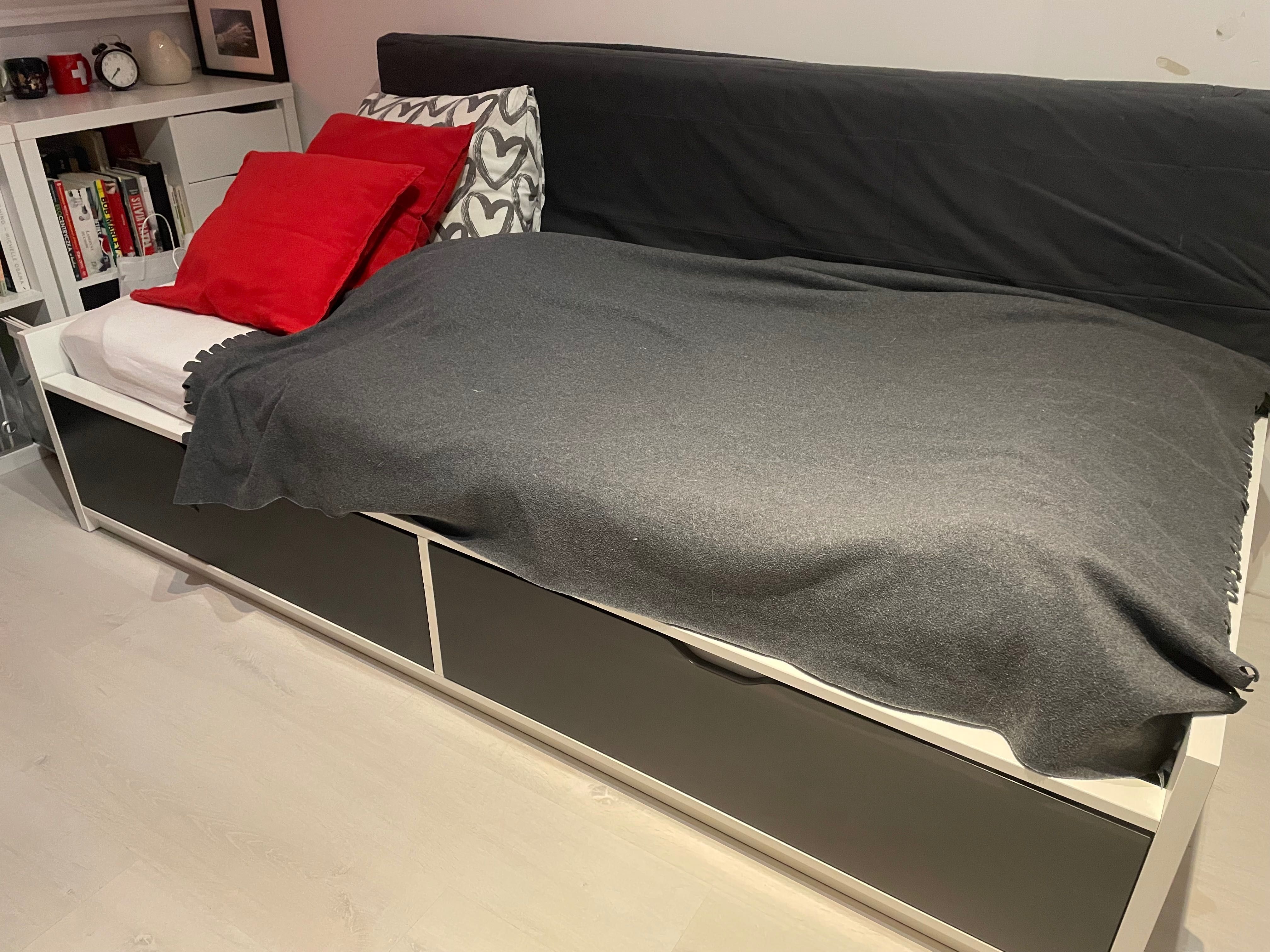 łóżko Ikea + materac 90/200 +szuflady