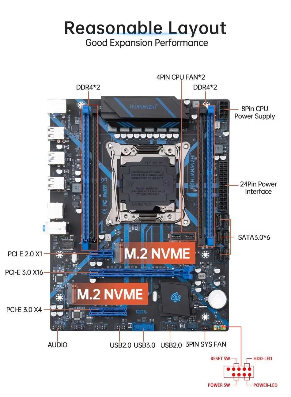 Huananzhi x99-QD4 Gaming Xeon E5-2690v4 14c 2.6/3.5GHz DDR4 16Gb 250Gb