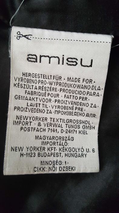 Czarna skórzana damska kurtka Amisu, rozmiar 40