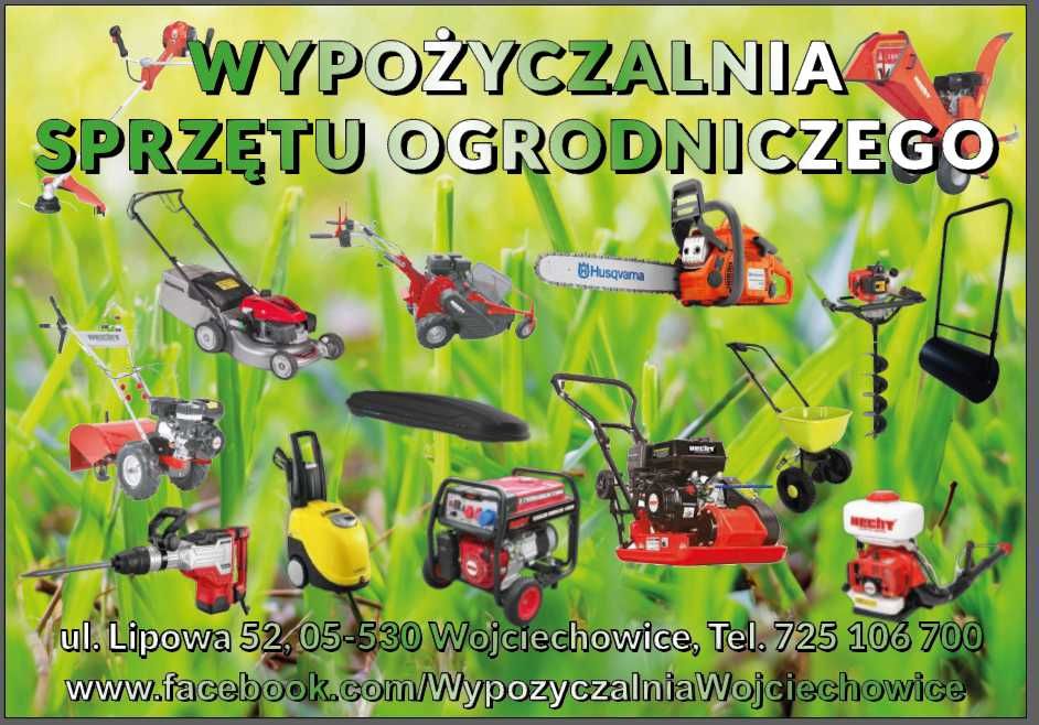 Wypożyczalnia sprzętu ogrodniczego, wertykulator, glebogryzarka
