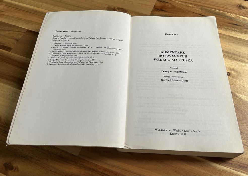 Komentarz do Ewangelii według Mateusza Orygenes