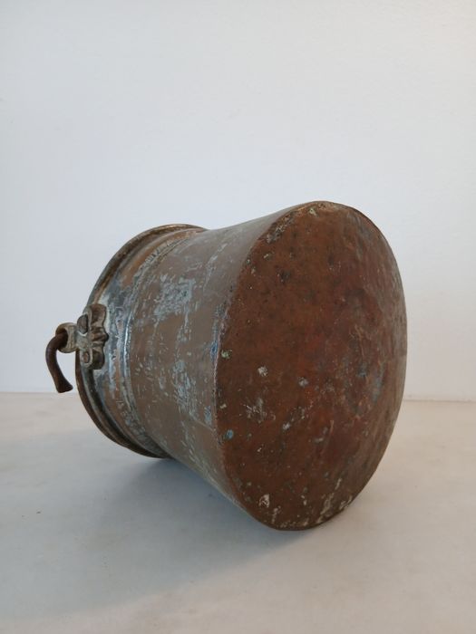 Balde metal cobre estanhado