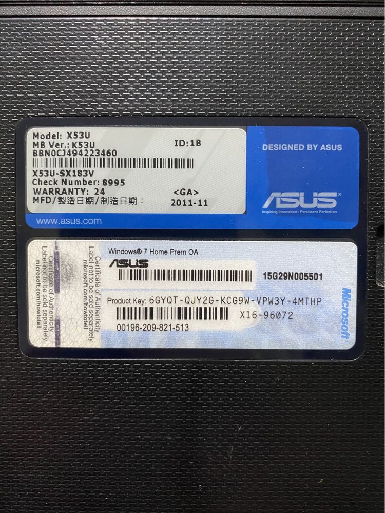 Ноутбук Asus X53U 15.6"/4GB RAM/500GB HDD! Артикул n307