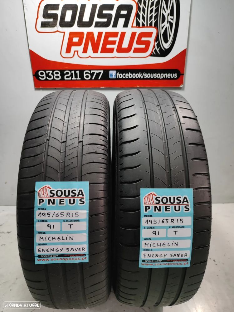 2 pneus semi novos michelin 195-65r15 oferta dos portes