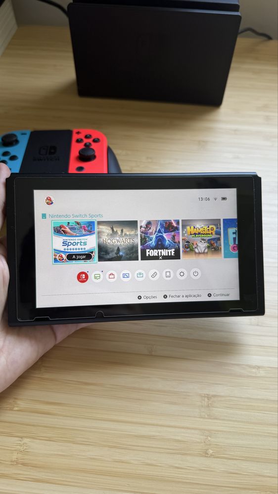 Nintendo switch com jogos e acessorios