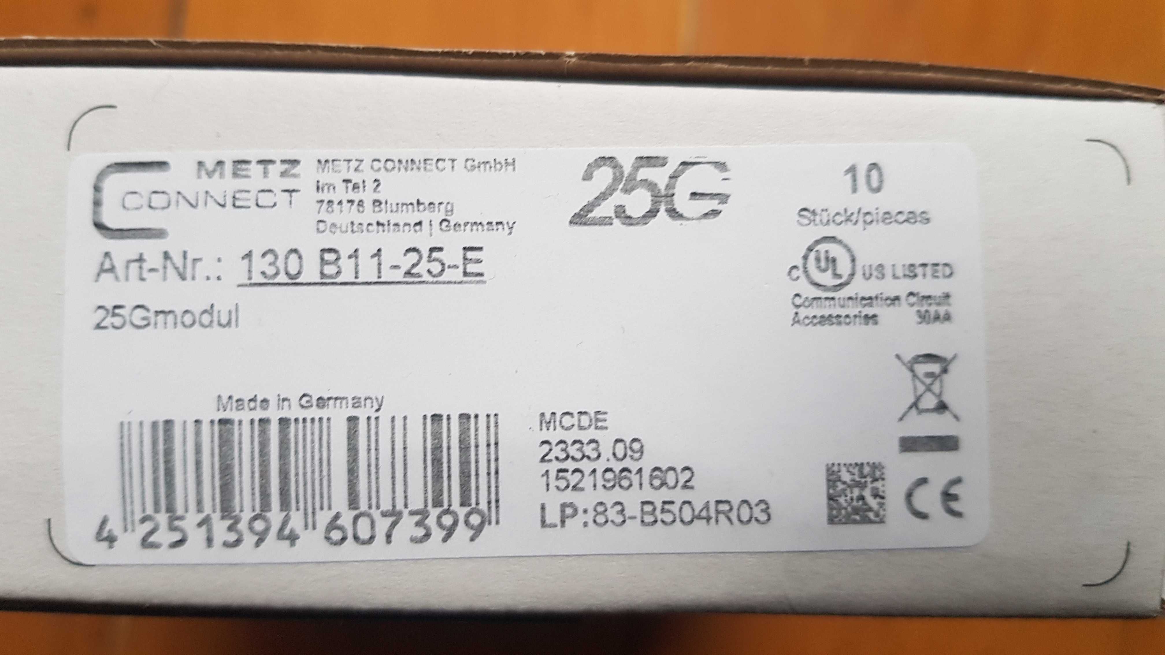 10 Stk. Metz Connect 25Gmodul 130B11-25-E