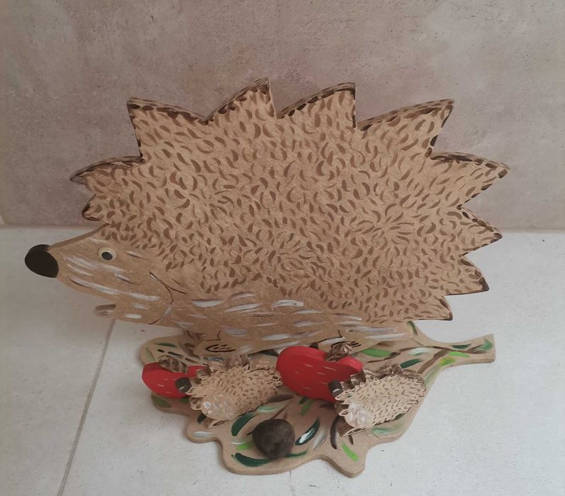 Jeż ozdoba z drewna