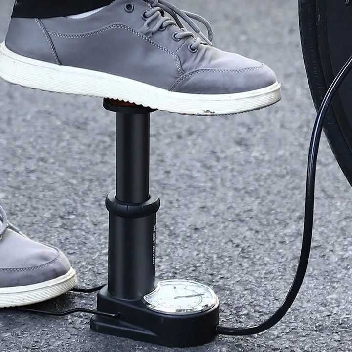 POMPKA ROWEROWA Z MANOMETREM Nożna Do Roweru Piłek Balonów Manometr
