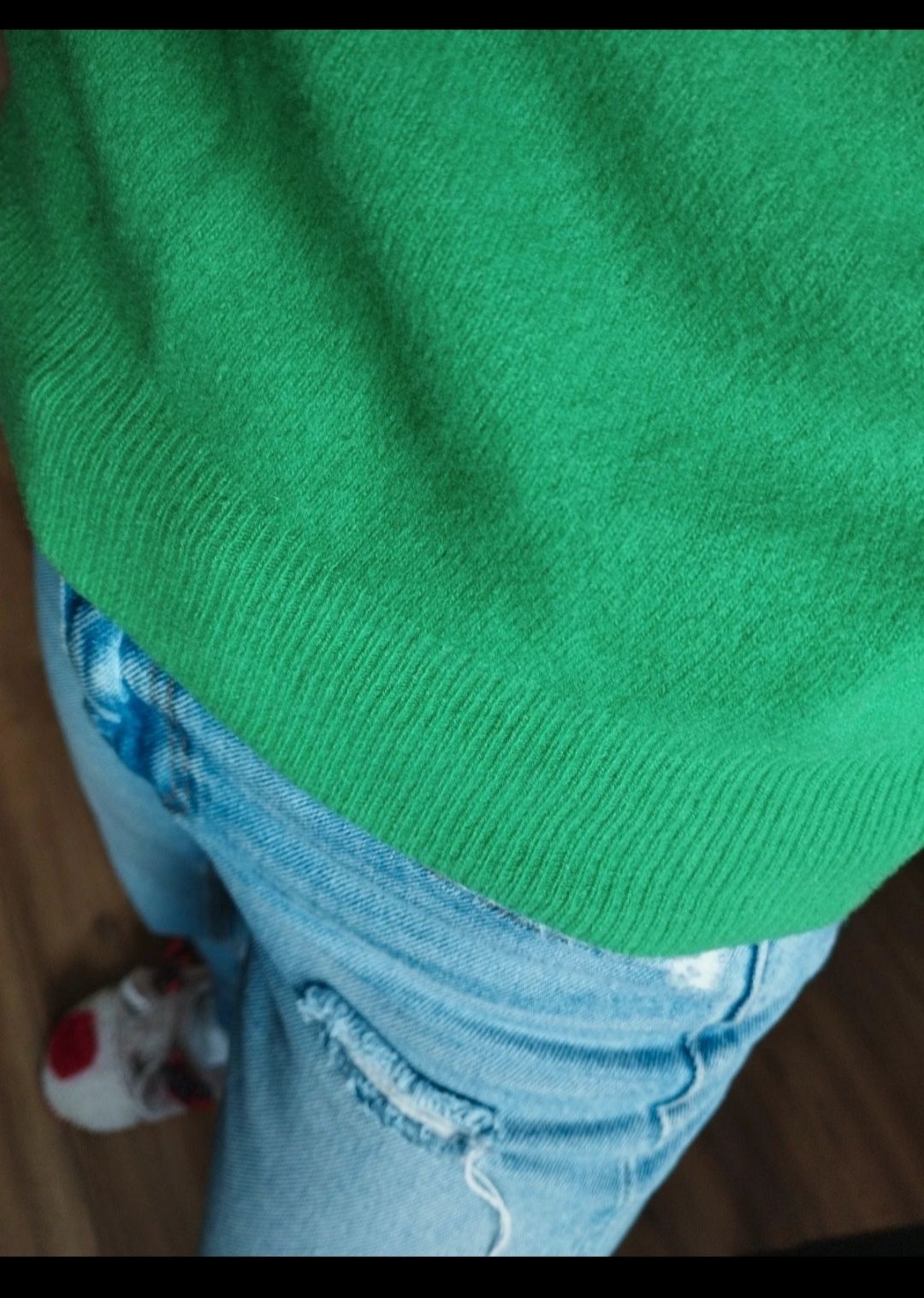 Zielony sweterek damski z golfem United Colors of Benetton, XS/34