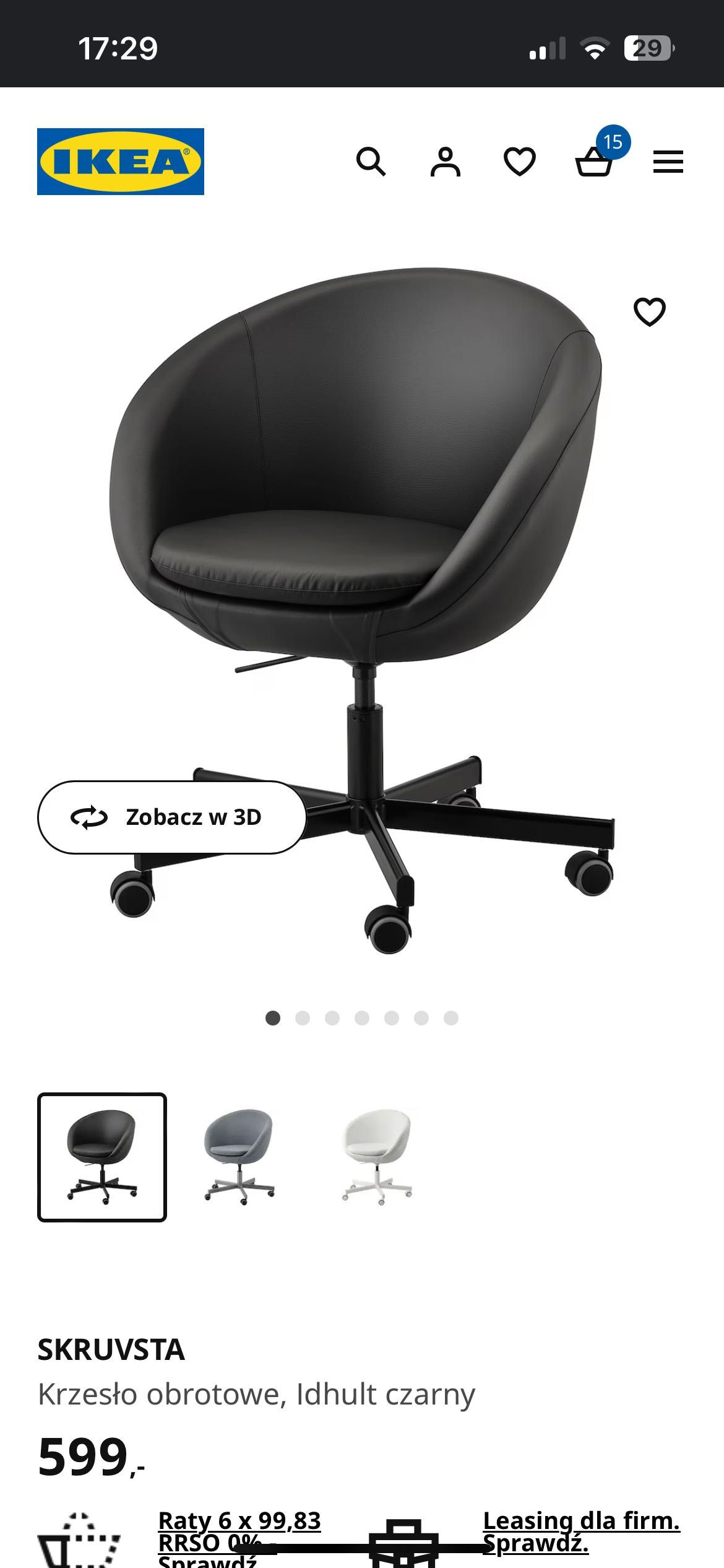 Krzesło obrotowe Ikea Skruvsta