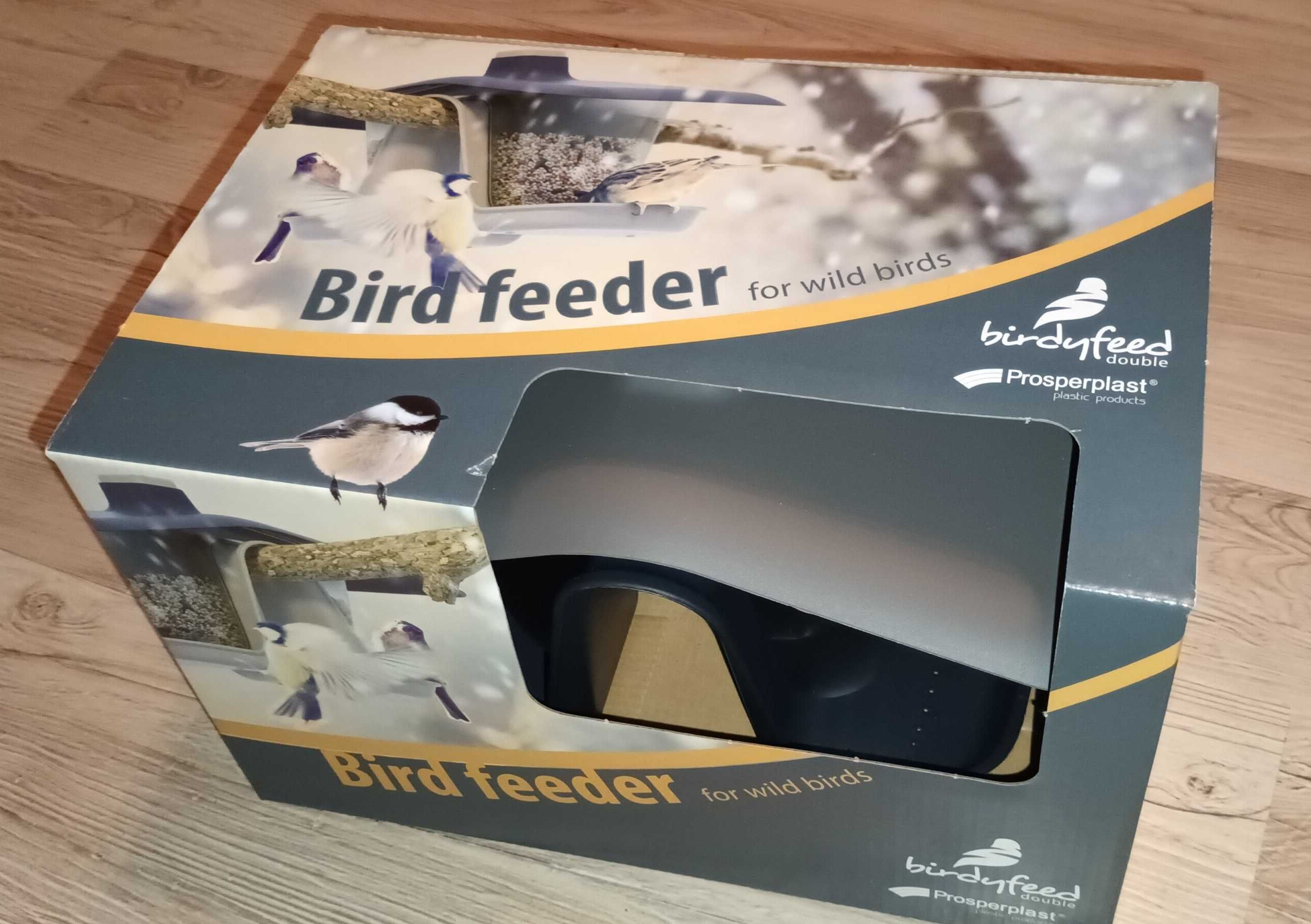 Karmnik dla ptaków Birdyfeed Double nowoczesny karmik na poręcz