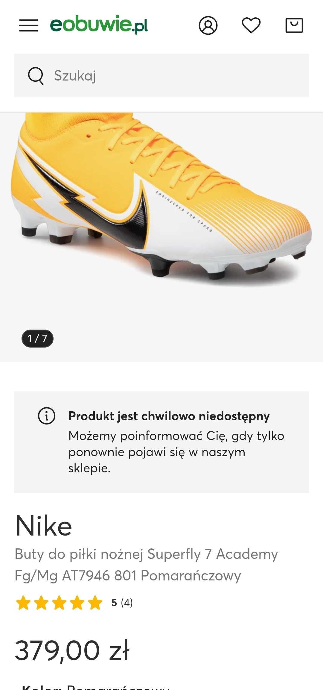 korki NIKE Superfly 7 Academy  rozmiar 37.5