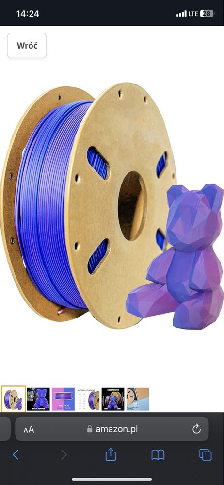 Ensina filament do drukarki 3d dwa kolory, glow in dark 1,75 mm 1kg