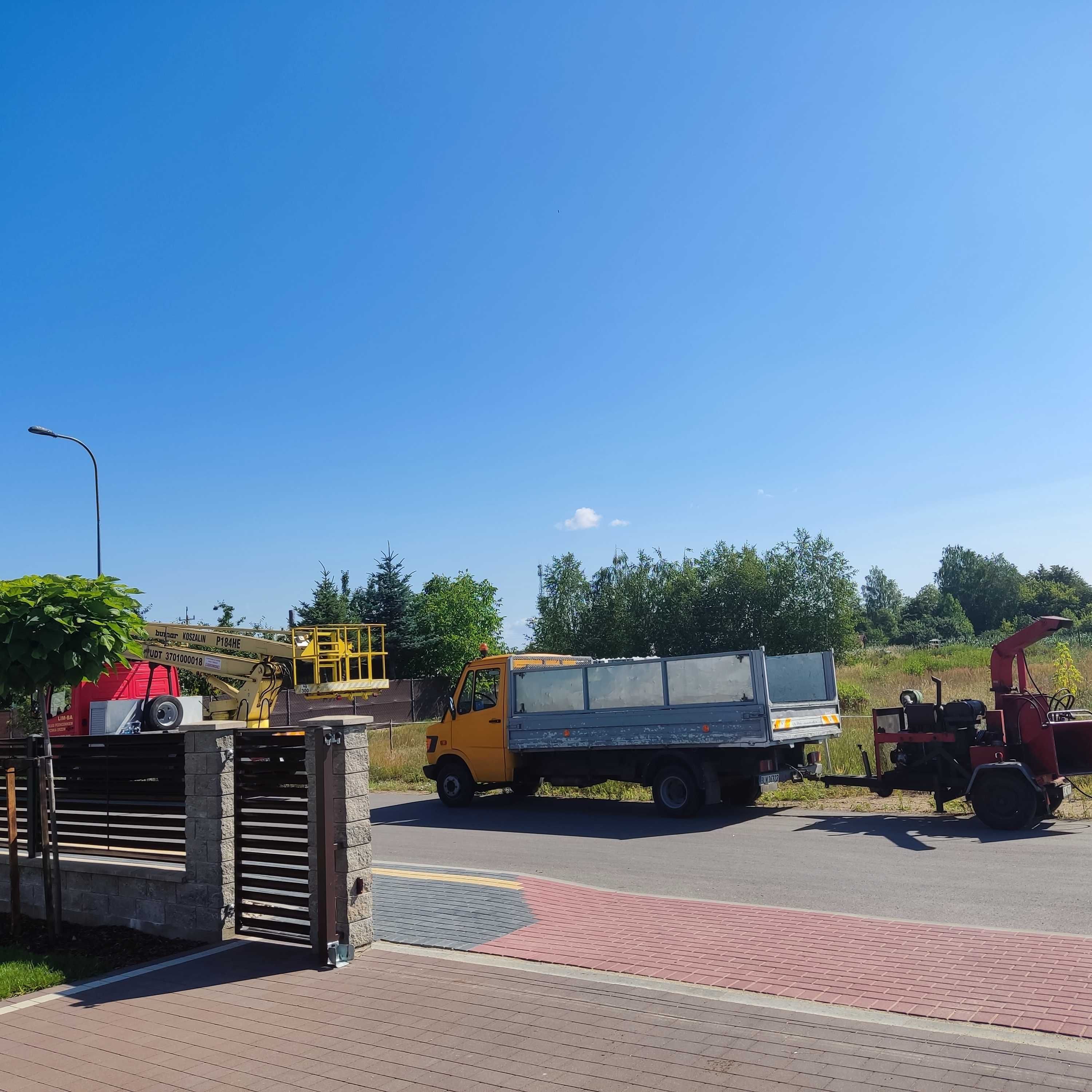 Podnośnik koszowy 30 i 18m.Wycinka drzew.Rębak, frezowanie pni