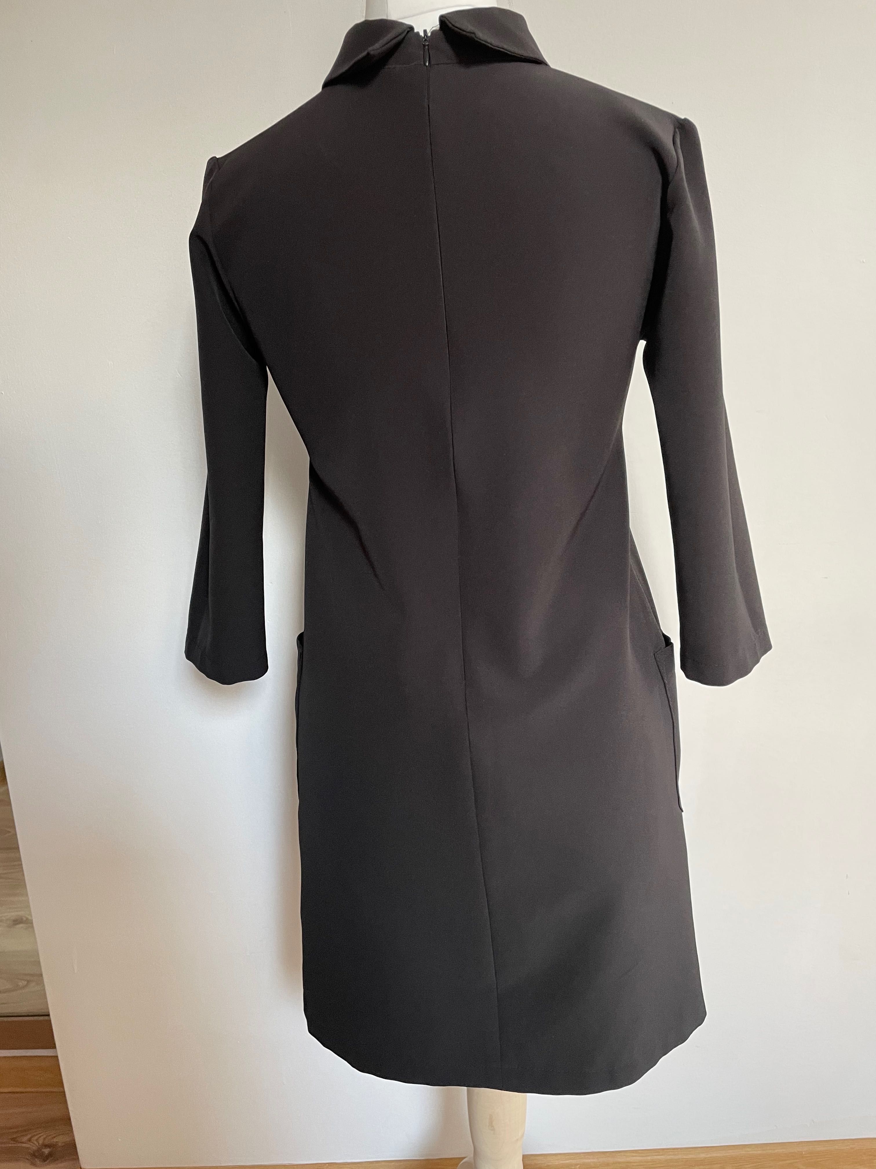 Sukienka czarna kieszenie 38 M