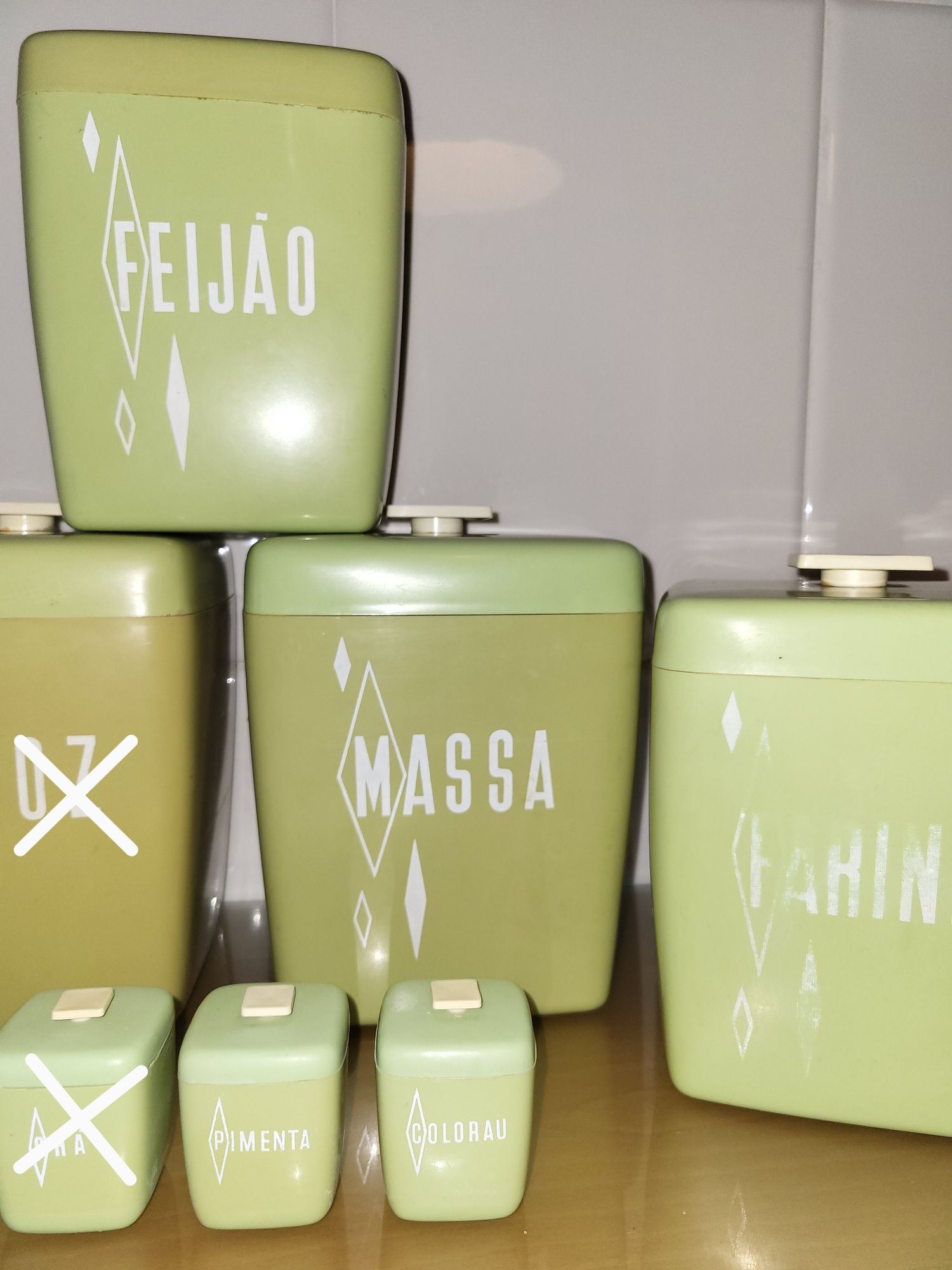 6 Caixas de cozinha vintage Edmar
