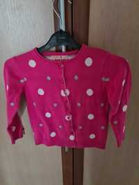 Rozpinany sweterek różowy dla dziewczynki rozm. ok 116
