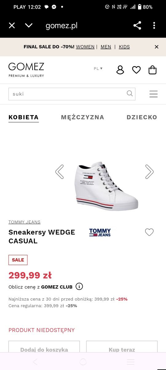 Tommy Jeans tenisówki na koturnie nowe r.40