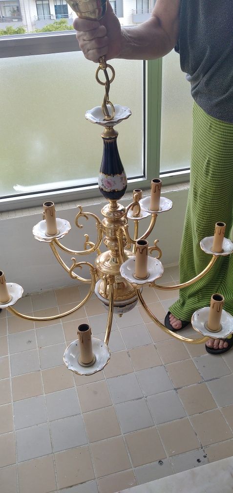 Candeeiro de teto em loiça estilo vintage