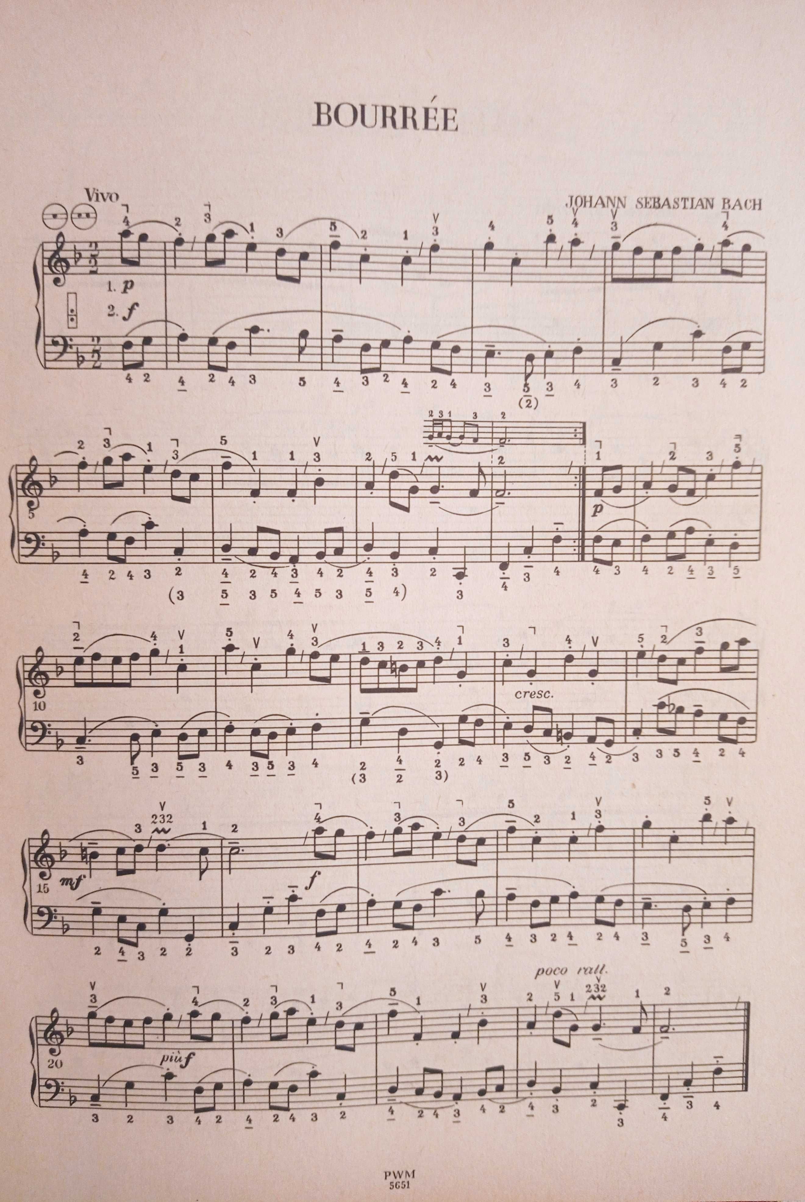 J.S. Bach wybrane utwory na akordeon nuty PWM 1977