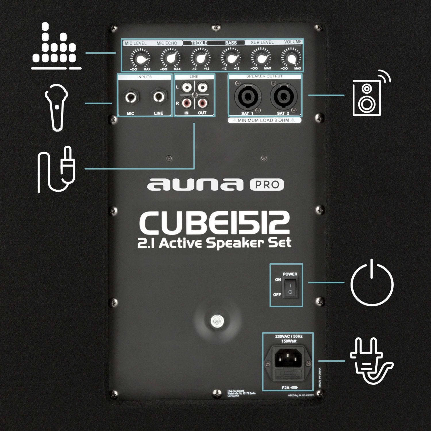 AUNA - Cube 1512 Set PA 2.1 Ativo