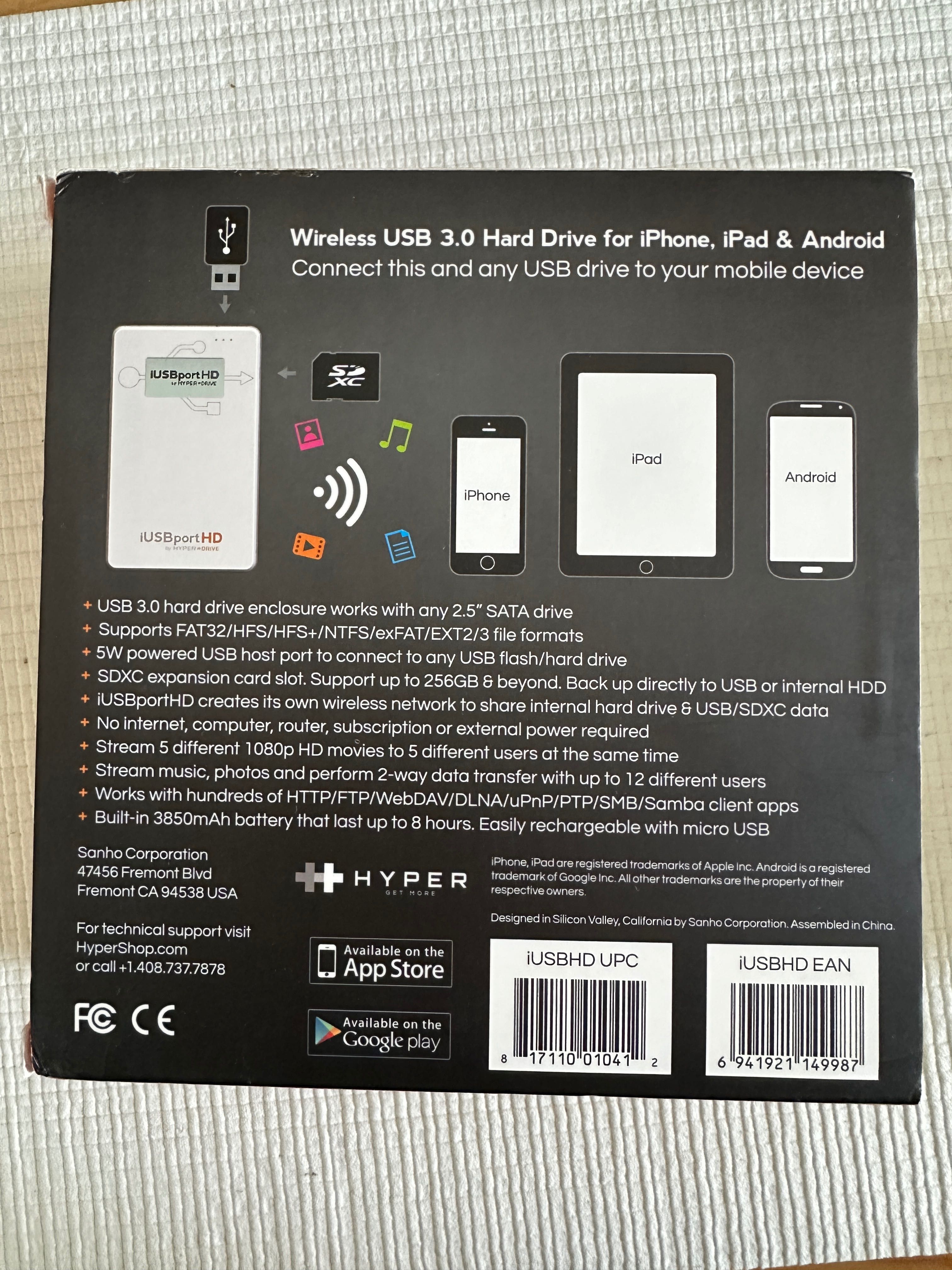 iUSB port HD - Disco externo com wifi e leitor cartões SD