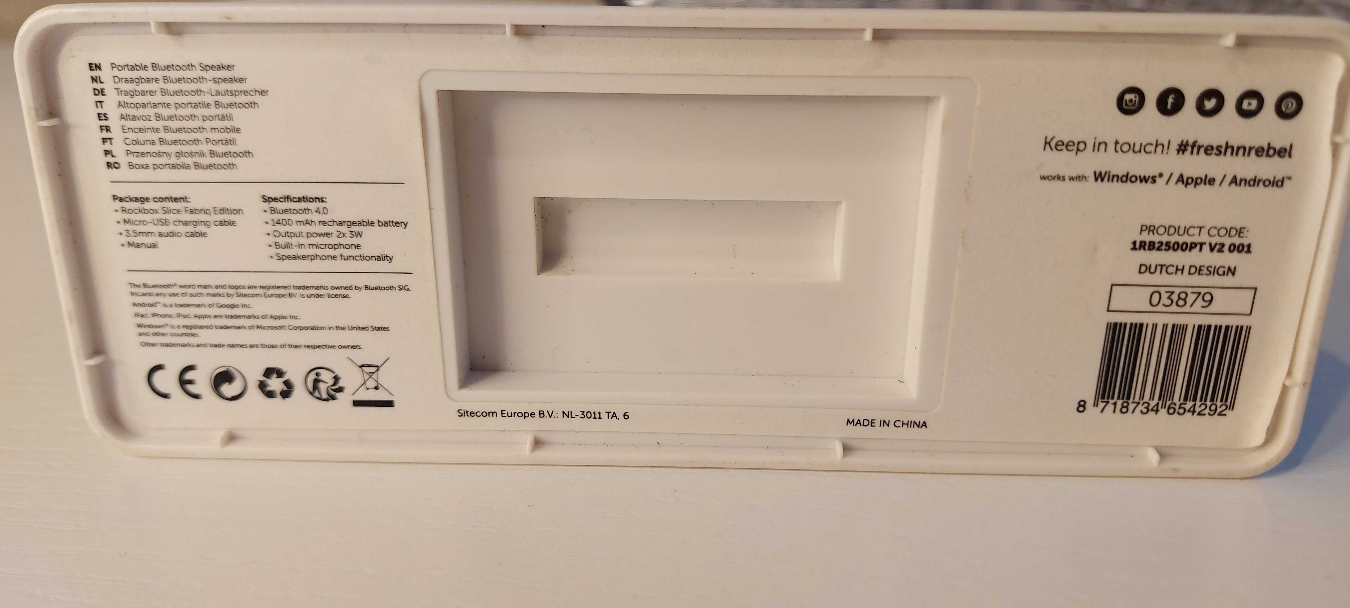 Głośnik przenośny(bluetooth) Rockbox Slice
