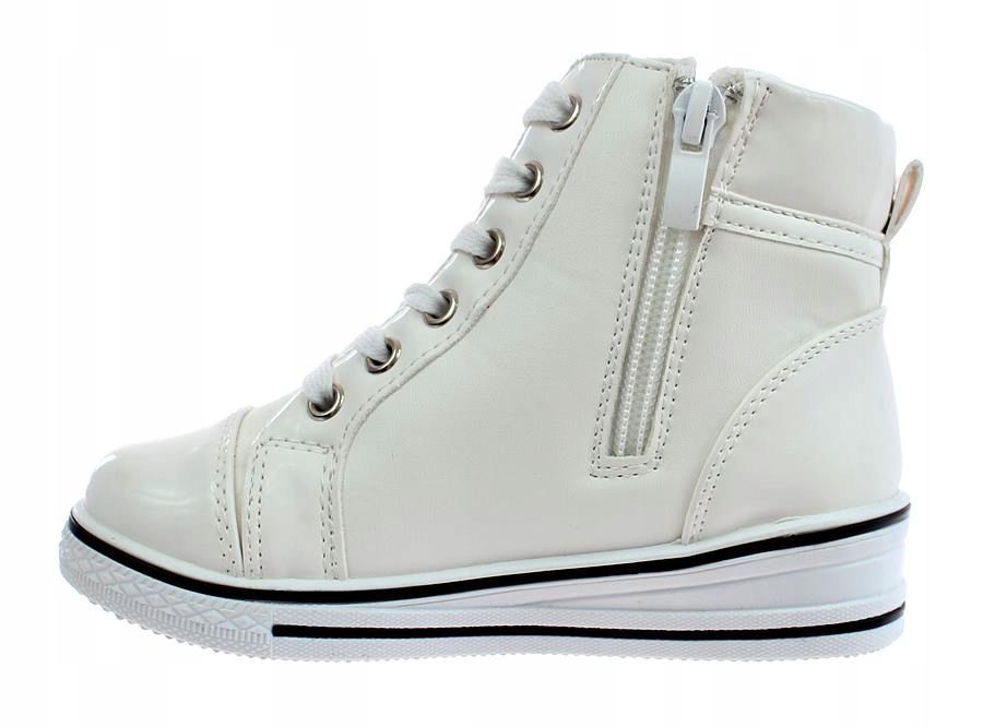 Botki Sportowe Sneakersy Dziecięce Białe 5852 Rozmiar: 36