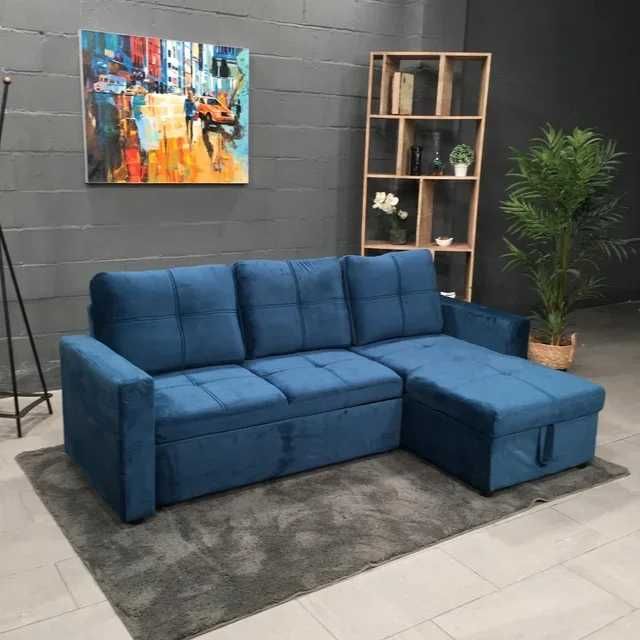 Novo sofá-cama azul - envio grátis