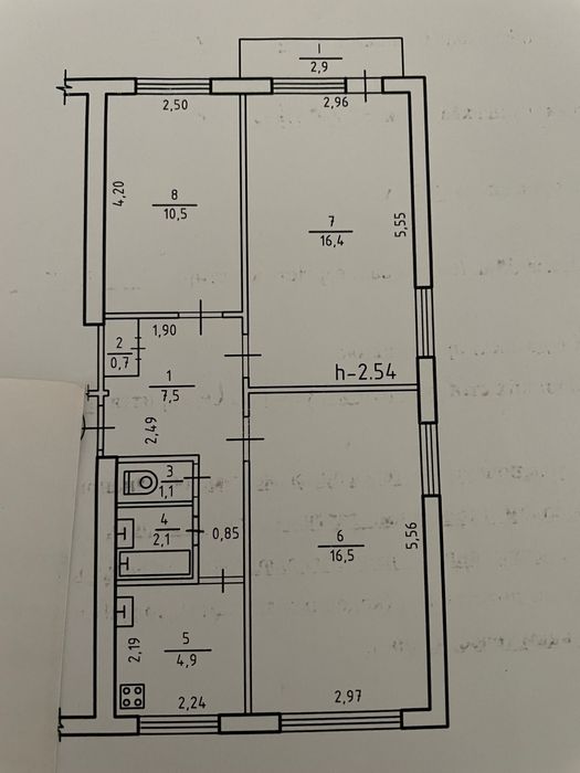 Продається 3к квартира в центральній частині міста